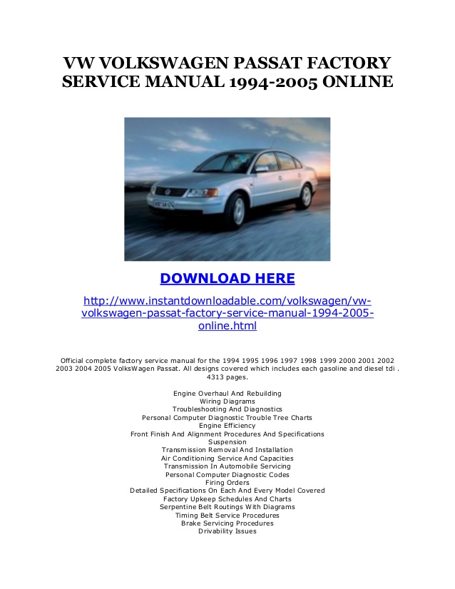 Vw Owners Manual Download